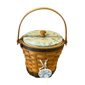 Longaberger Basket Daisy With Liners Lid Ceramic Plaque 1999 Dresden Ohio USA